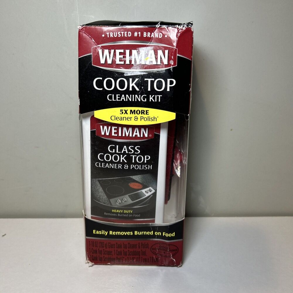 Weiman Glass Stove Top Complete Cleaning Kit Cleaner Scrubber & Scraper Included